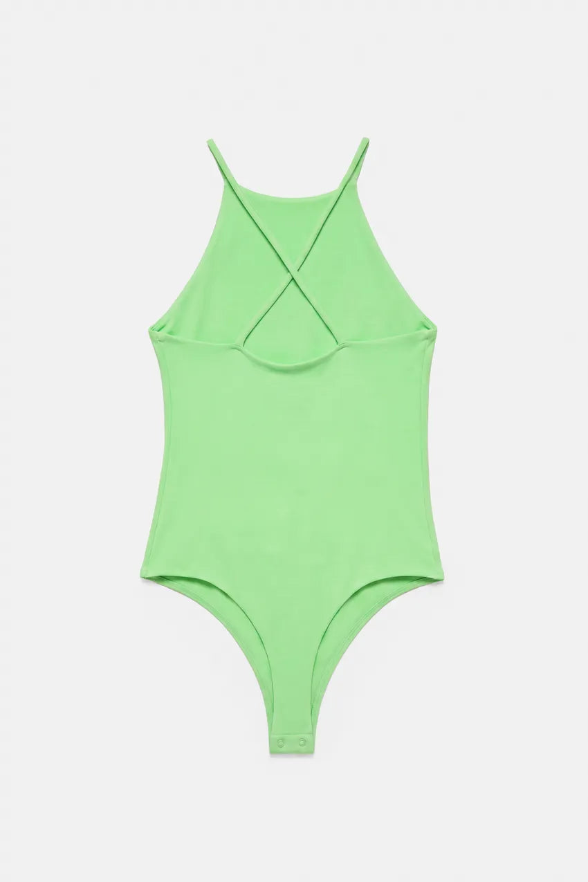 Halter Bodysuit with Straps