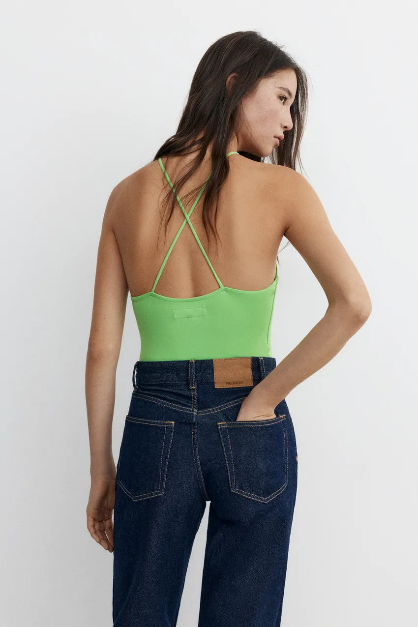 Halter Bodysuit with Straps
