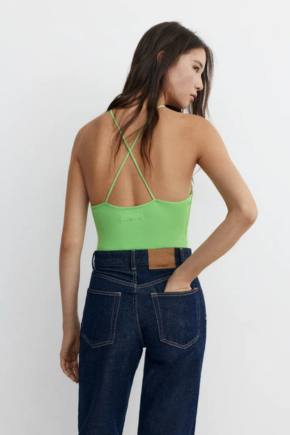 Halter Bodysuit with Straps