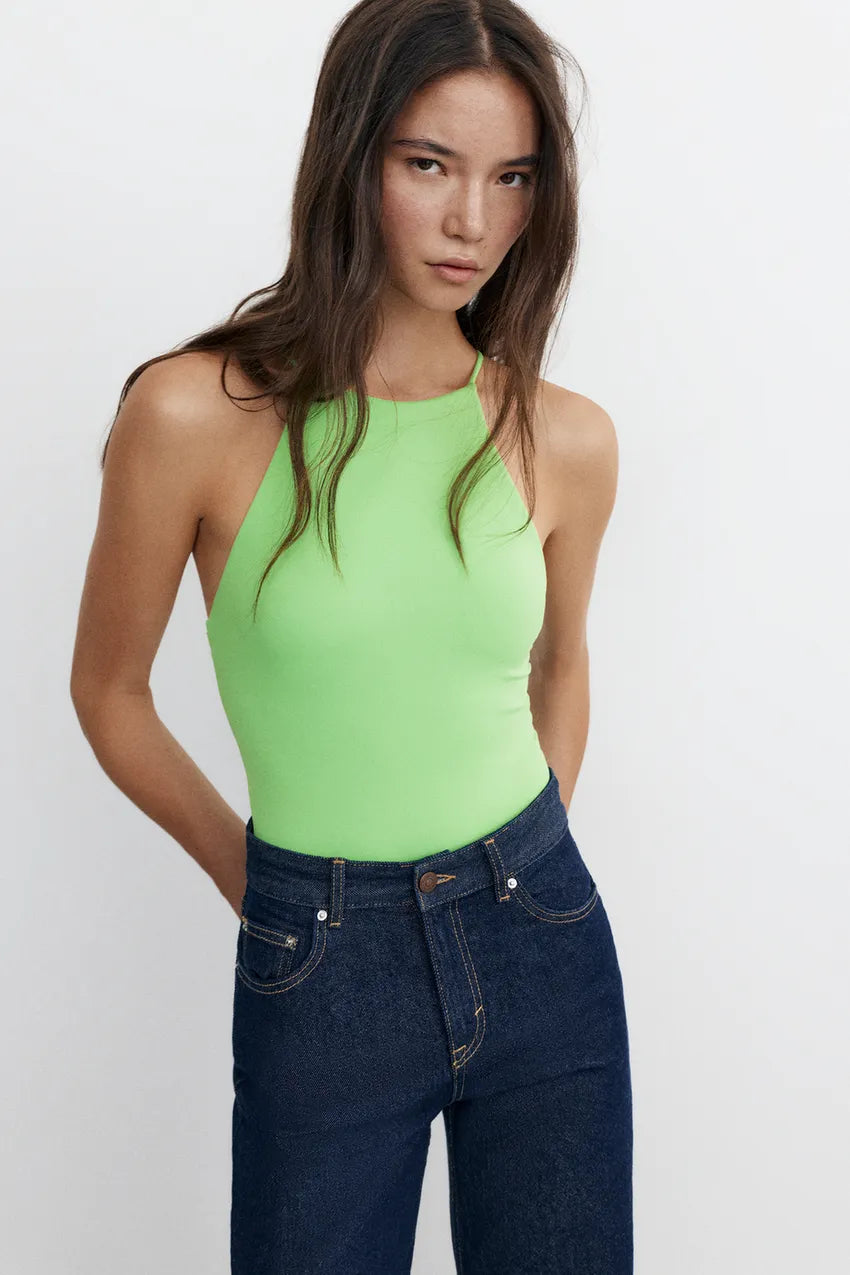 Halter Bodysuit with Straps