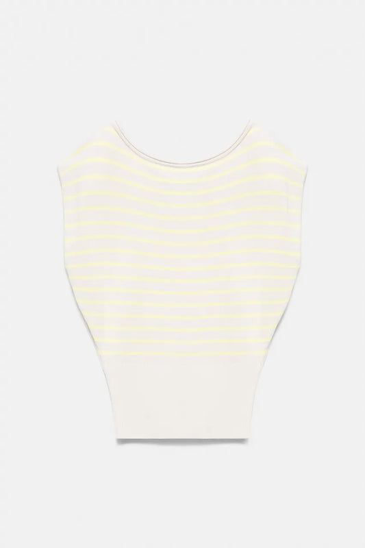 Asymmetrical Short Sleeve Knit Top